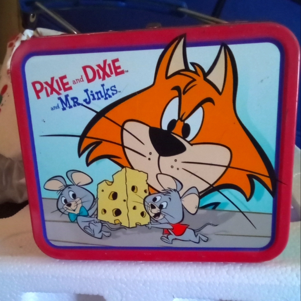 1999 Vintage Cartoon Lunch Pail** Small 5 x 7 inches  Pixie & Dixie & Mr. Jinks